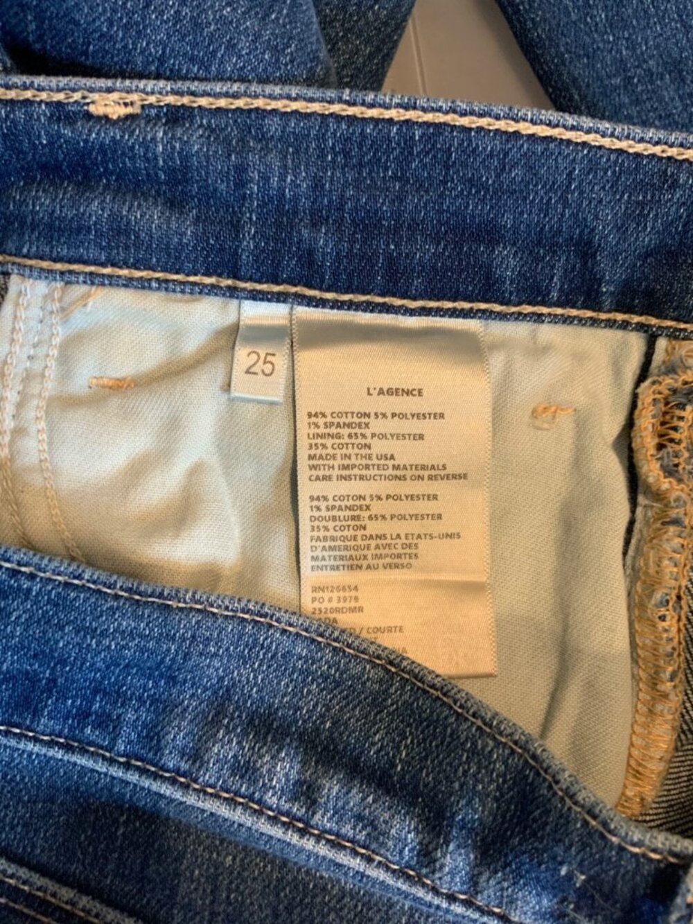 L'AGENCE Women's Medium Wash Mid-Rise Sada Cropped Slim Blue Jeans, Size 25 - Picture 4 of 4